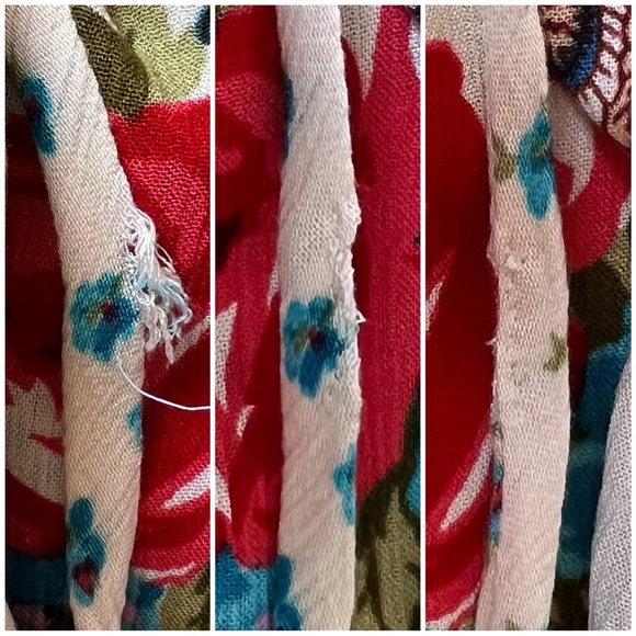 Bila Tank Top Jessica Sleeveless Tie Neck Blouse Bohemian Floral Cream Medium M - Picture 12 of 17